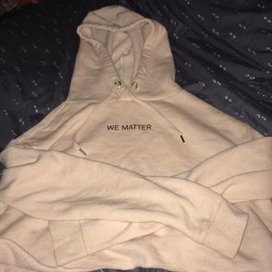 “We matter “ Cropped blush pink hoodie